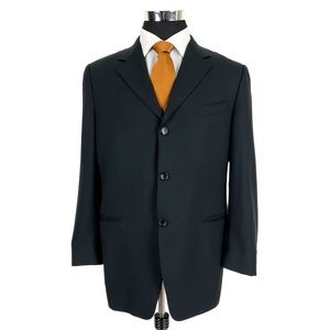 Canali Black Blazer with Orange Tie